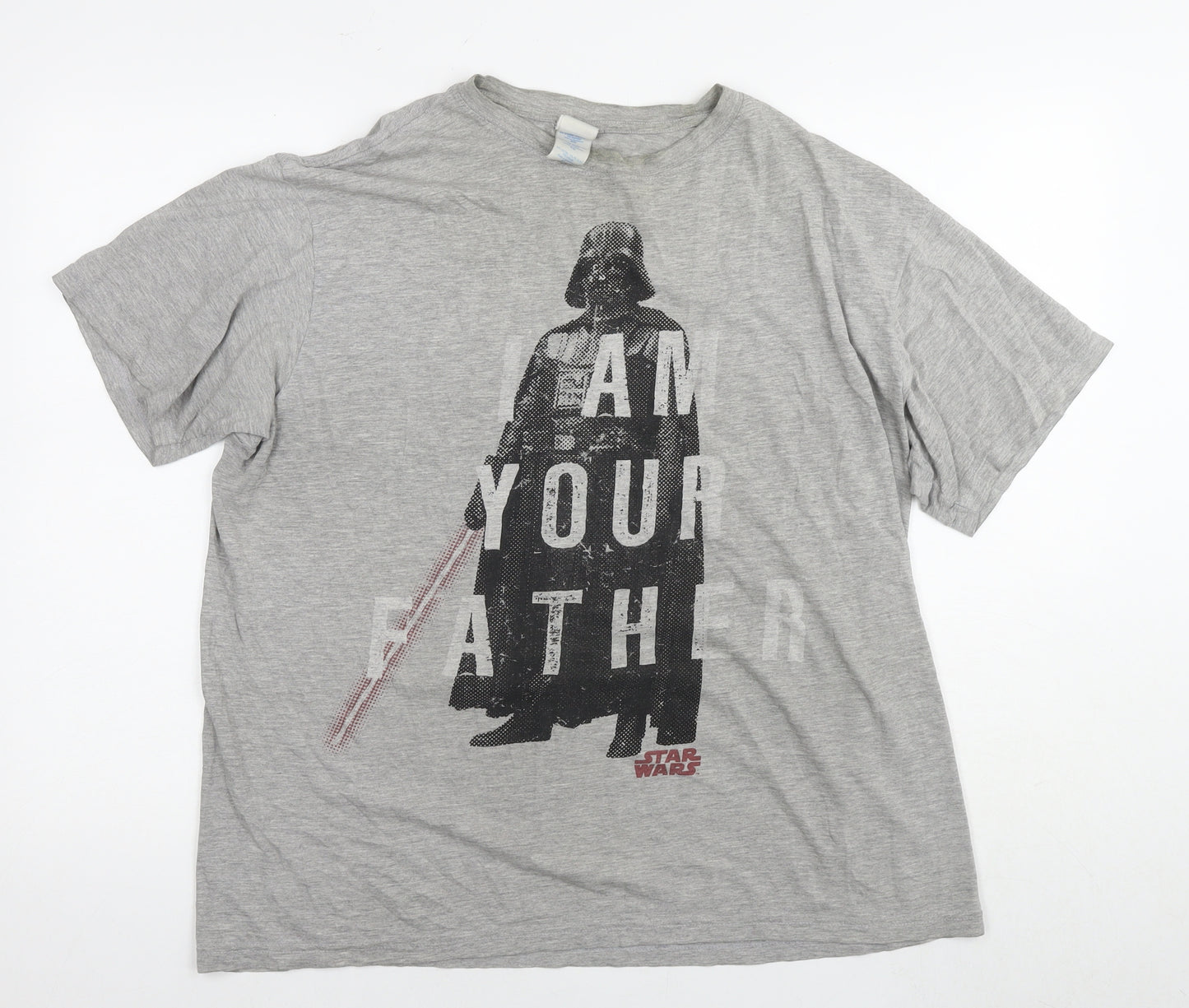 Star Wars Mens Grey Cotton T-Shirt Size XL Round Neck - Darth Vader I am your father