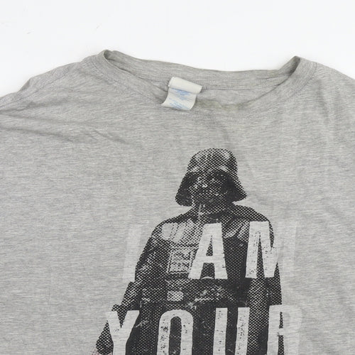 Star Wars Mens Grey Cotton T-Shirt Size XL Round Neck - Darth Vader I am your father