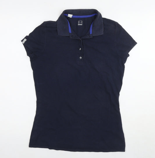 DECATHLON Mens Blue Cotton Polo Size S Collared Pullover