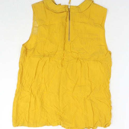 Oasis Womens Yellow Viscose Basic Tank Size 14 Round Neck