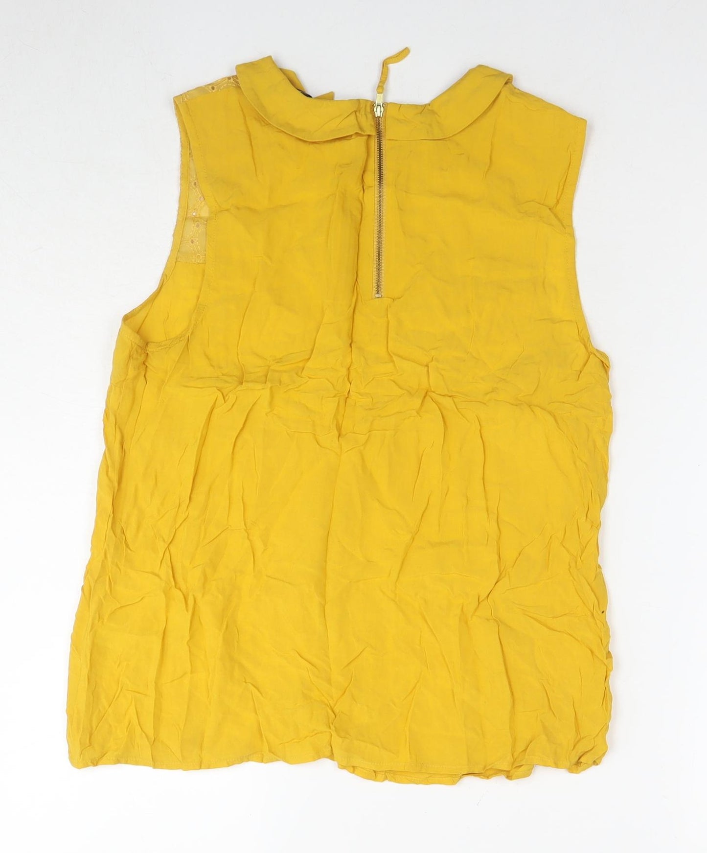 Oasis Womens Yellow Viscose Basic Tank Size 14 Round Neck