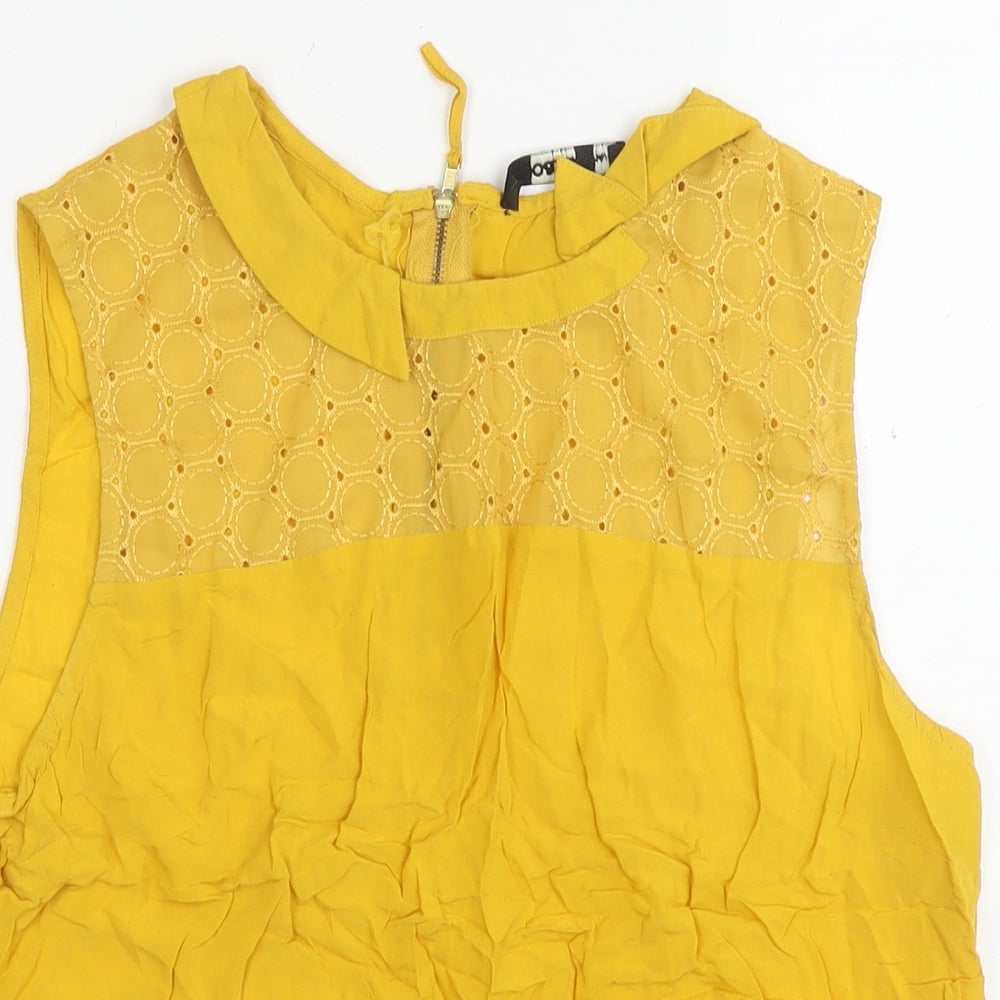 Oasis Womens Yellow Viscose Basic Tank Size 14 Round Neck