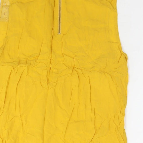 Oasis Womens Yellow Viscose Basic Tank Size 14 Round Neck