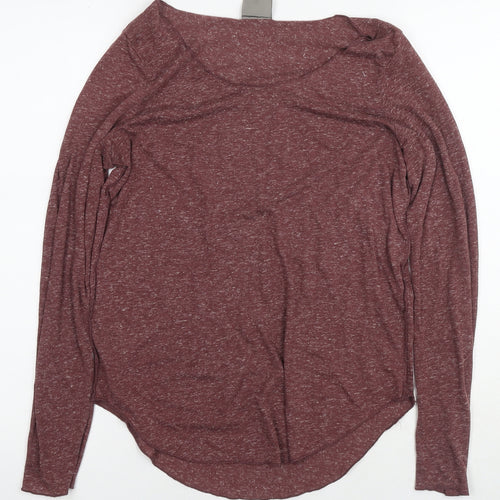 VERO MODA Womens Brown Polyester Basic T-Shirt Size S Round Neck