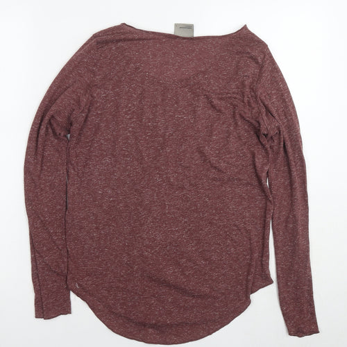 VERO MODA Womens Brown Polyester Basic T-Shirt Size S Round Neck