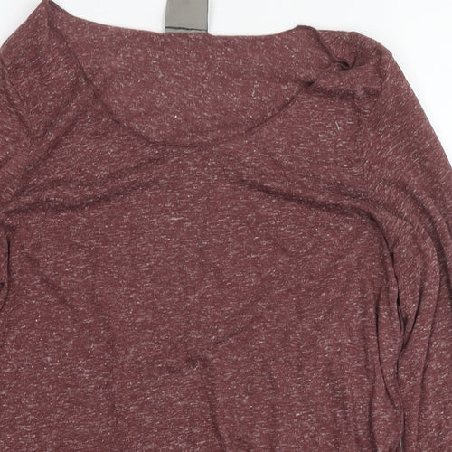 VERO MODA Womens Brown Polyester Basic T-Shirt Size S Round Neck