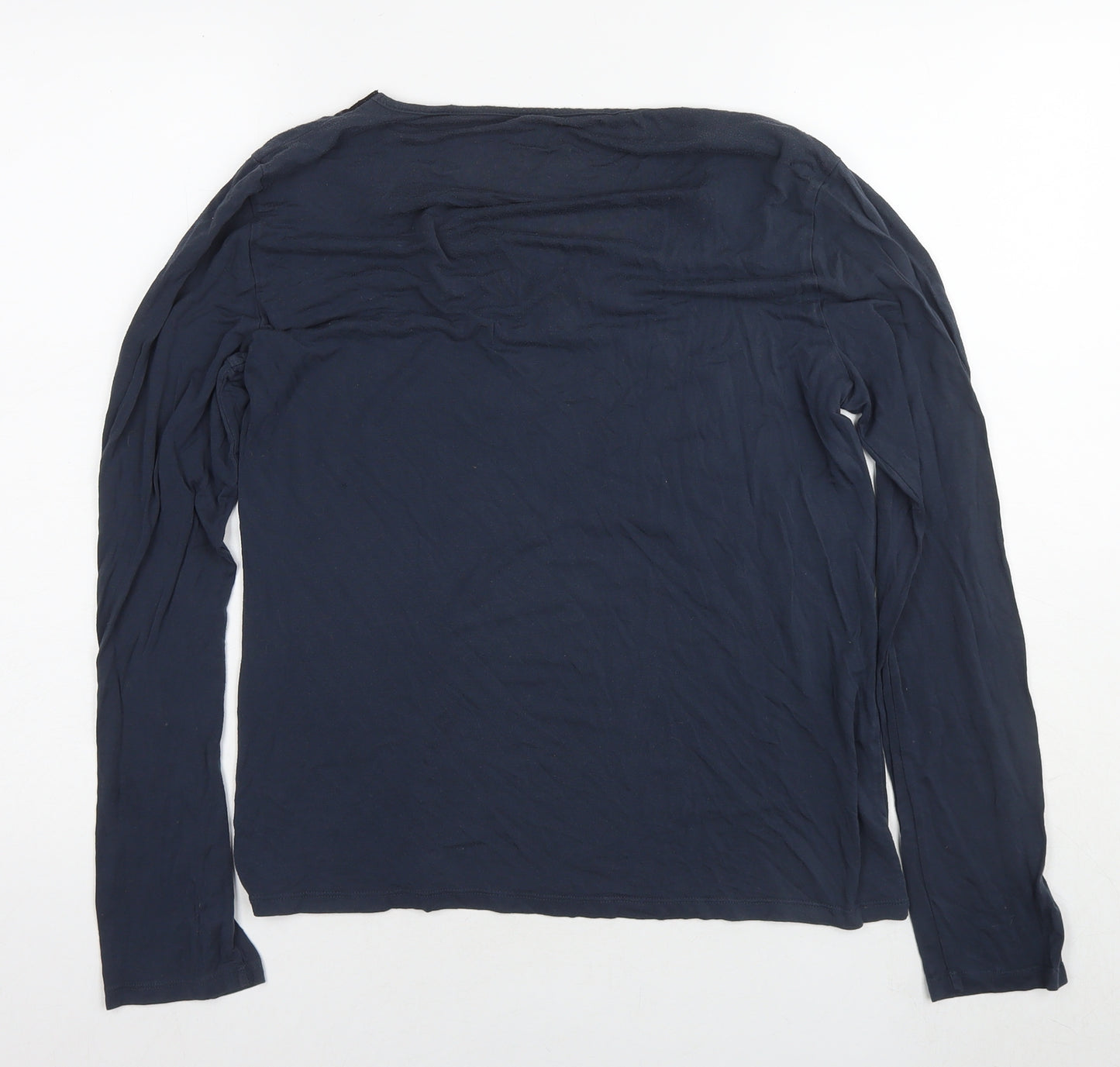 Gap Womens Blue Polyester Basic T-Shirt Size L V-Neck