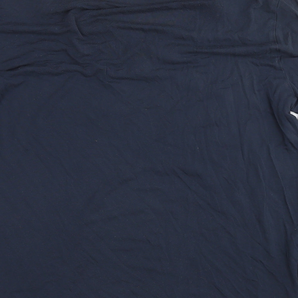 Gap Womens Blue Polyester Basic T-Shirt Size L V-Neck