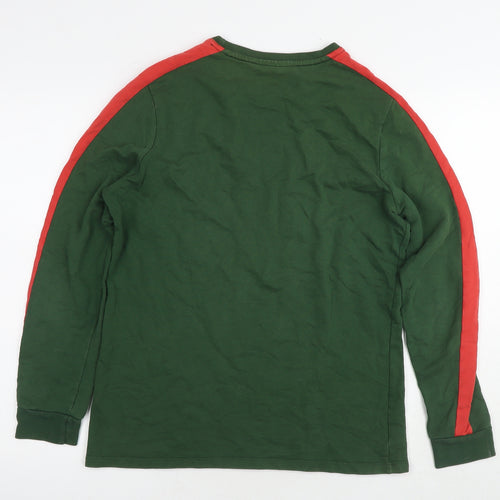 Criminal Damage Mens Green Cotton Pullover Sweatshirt Size S