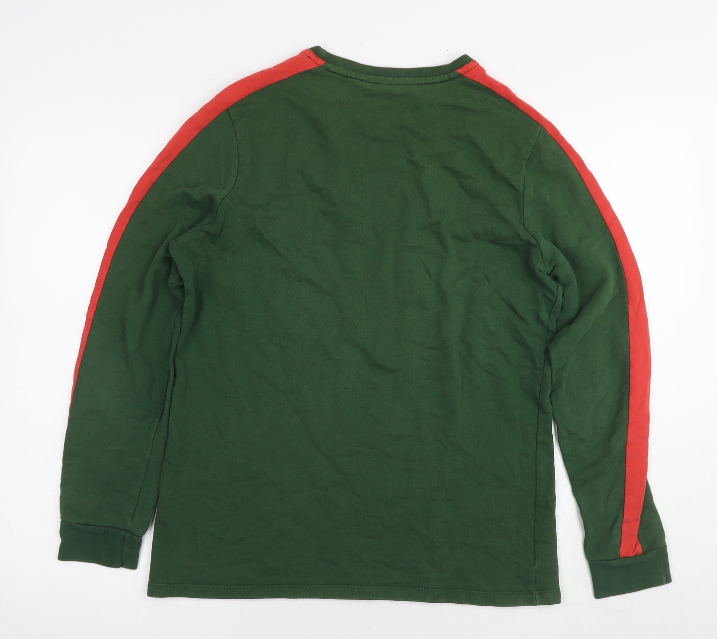 Criminal Damage Mens Green Cotton Pullover Sweatshirt Size S