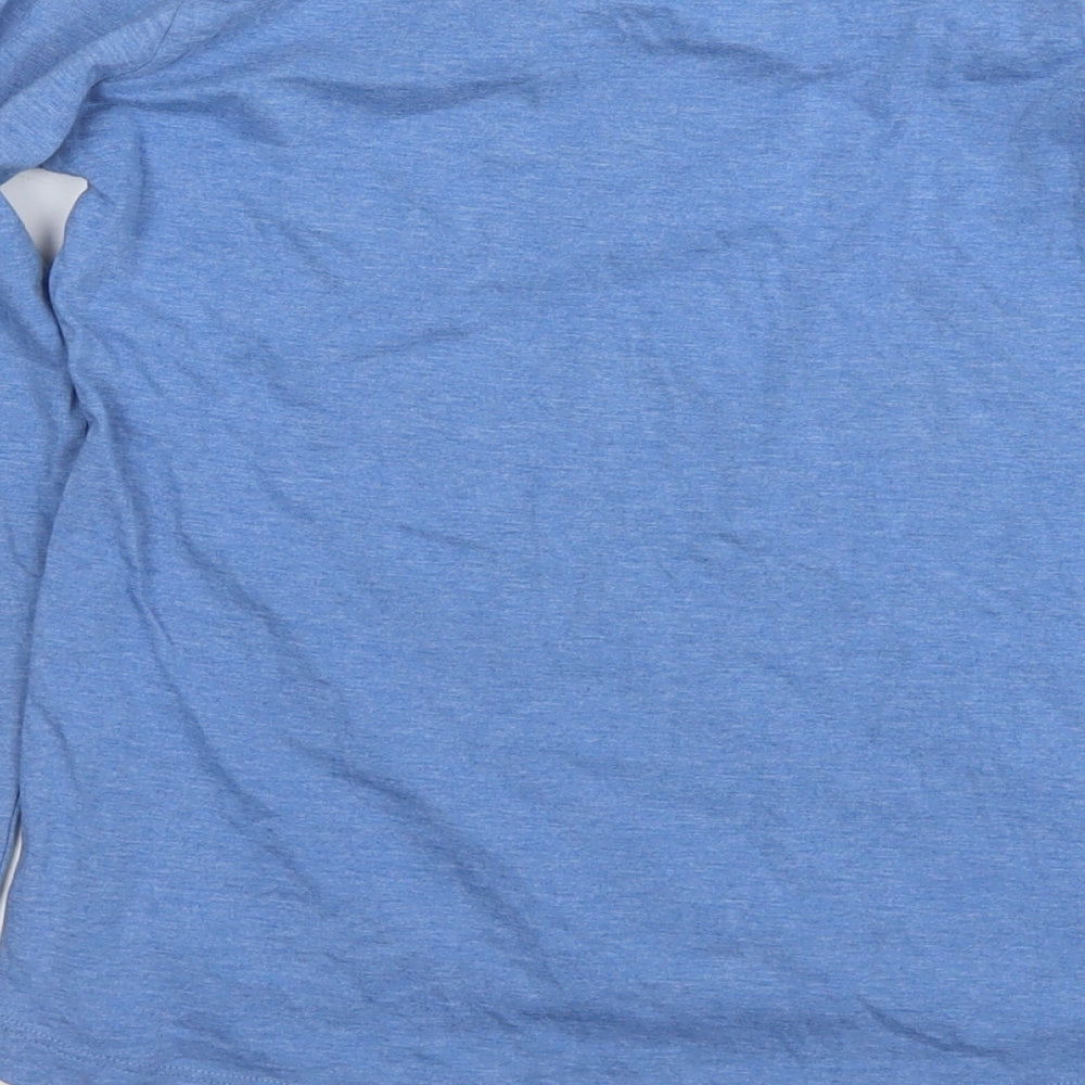 Harry Potter Boys Blue Cotton Basic T-Shirt Size 12 Years Round Neck Pullover - Hogwarts