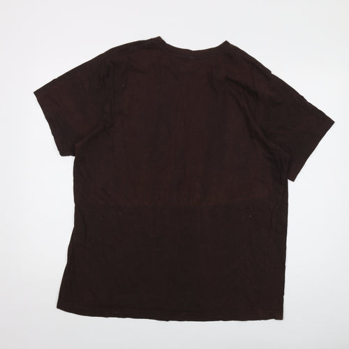 Threads Mens Brown Cotton T-Shirt Size XL Crew Neck