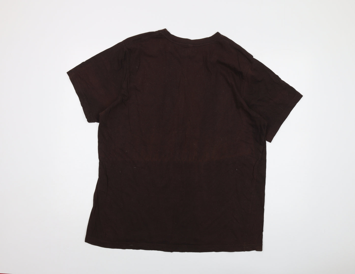 Threads Mens Brown Cotton T-Shirt Size XL Crew Neck