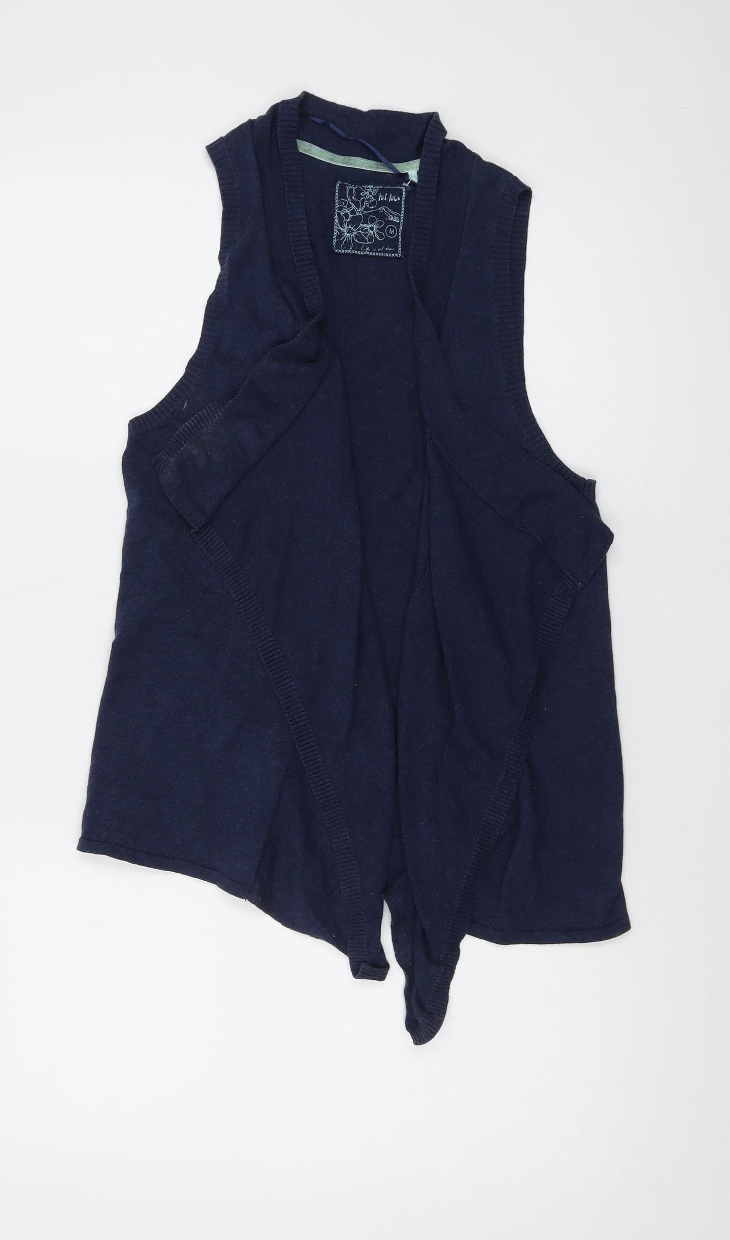 Fat Face Womens Blue V-Neck Cotton Cardigan Jumper Size M