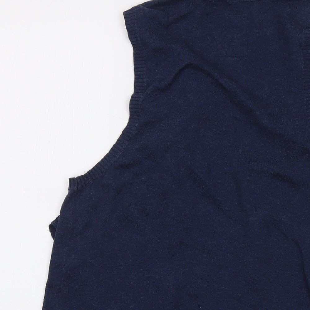 Fat Face Womens Blue V-Neck Cotton Cardigan Jumper Size M