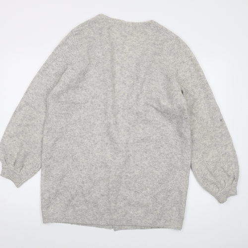 Monsoon Womens Grey V-Neck Acrylic Cardigan Jumper Size M