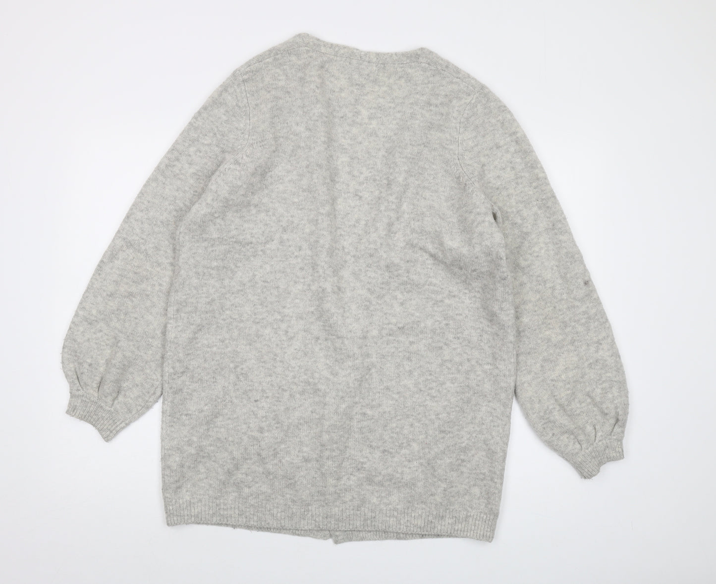 Monsoon Womens Grey V-Neck Acrylic Cardigan Jumper Size M