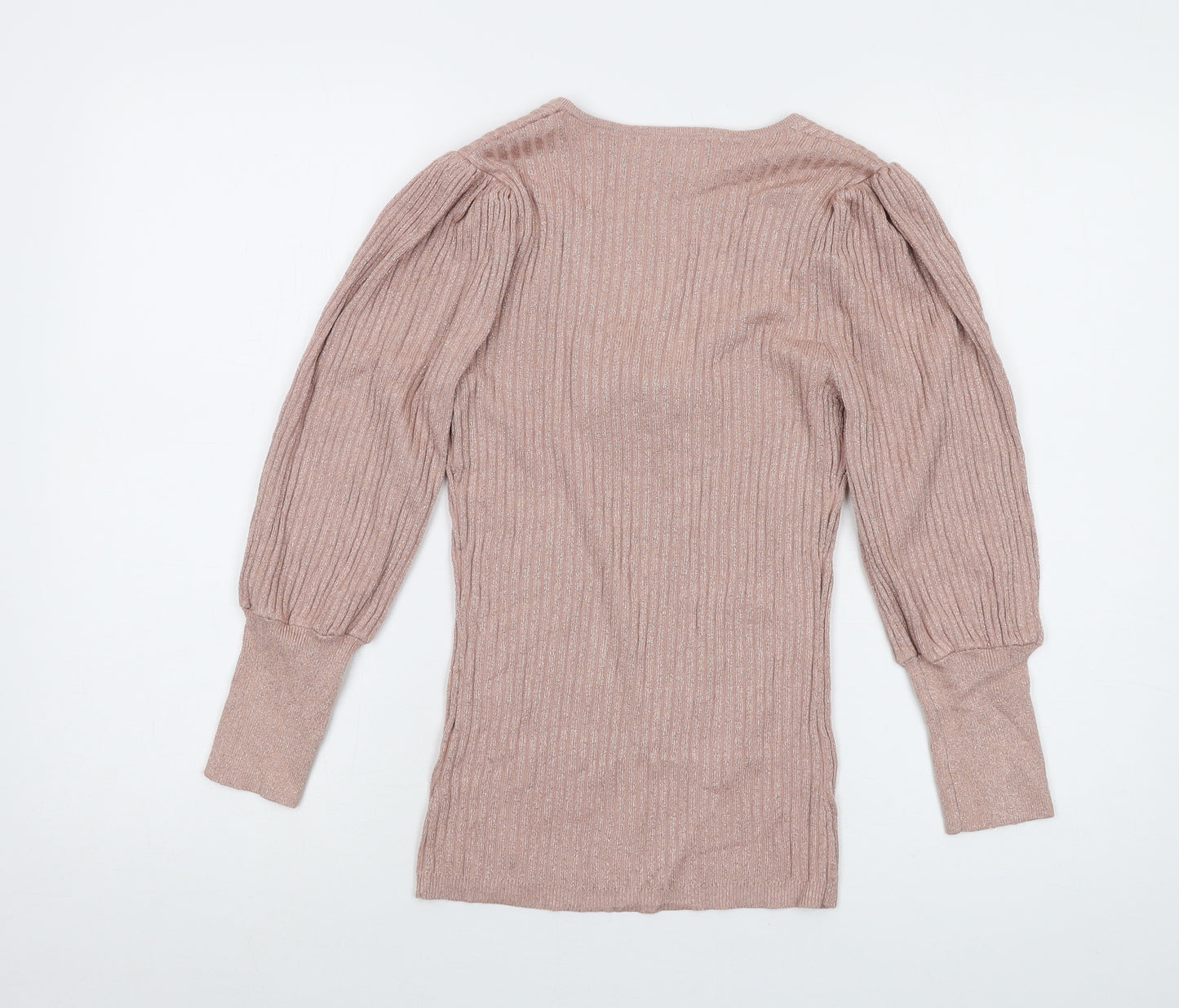 Morgan Womens Pink Round Neck Acrylic Pullover Jumper Size M