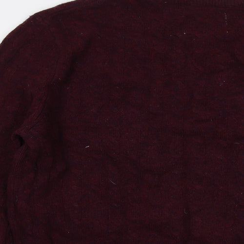 Jack Wills Mens Purple Crew Neck Wool Pullover Jumper Size L Long Sleeve