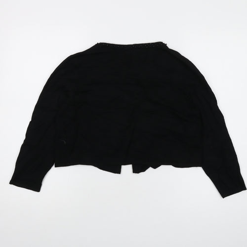 Jacques Vert Womens Black Round Neck Viscose Shrug Jumper Size M
