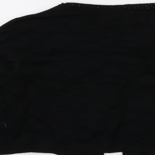 Jacques Vert Womens Black Round Neck Viscose Shrug Jumper Size M