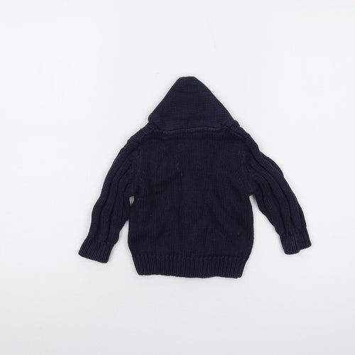 Jasper Conran Boys Blue Cotton Cardigan Jumper Size 6-9 Months Button