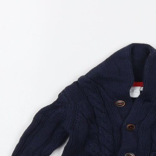 Jasper Conran Boys Blue Cotton Cardigan Jumper Size 6-9 Months Button