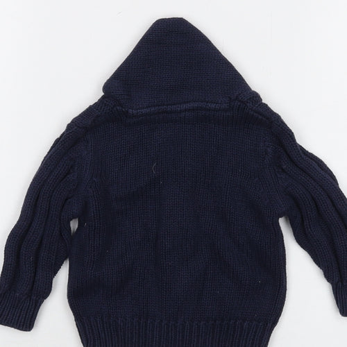 Jasper Conran Boys Blue Cotton Cardigan Jumper Size 6-9 Months Button