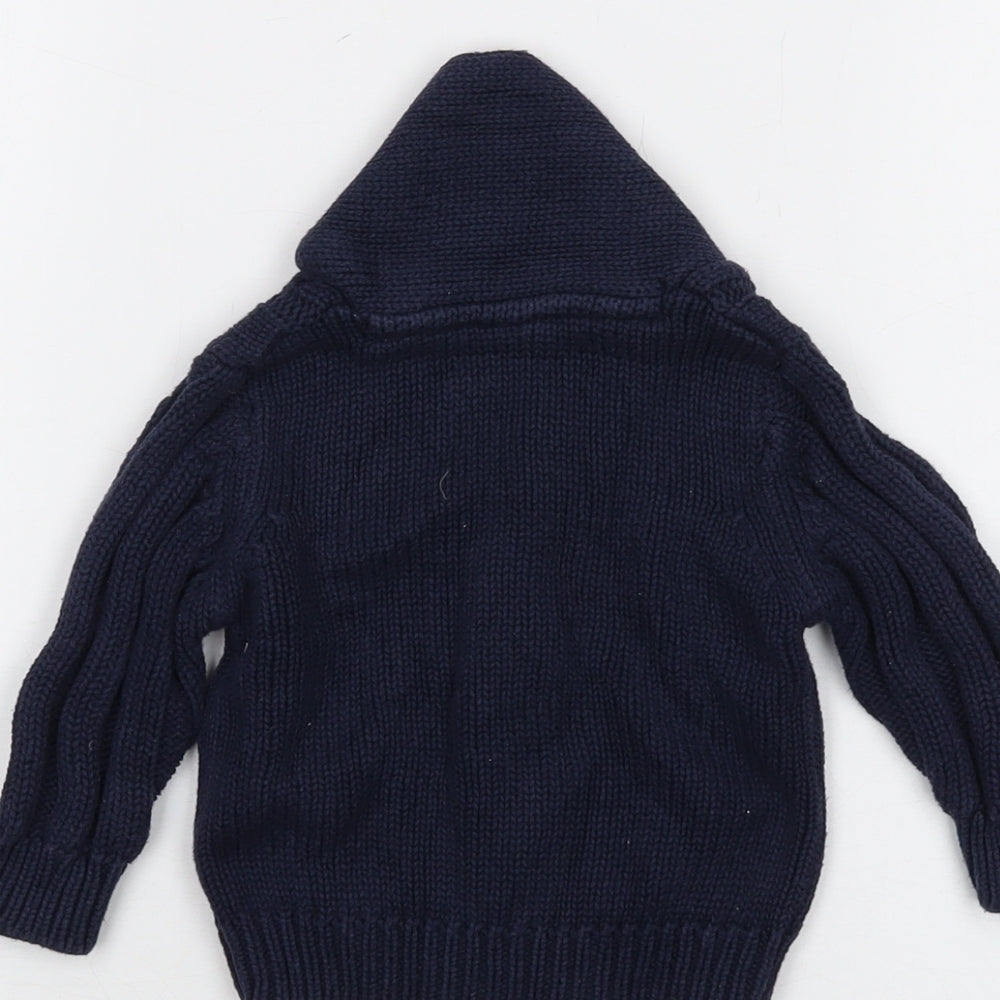 Jasper Conran Boys Blue Cotton Cardigan Jumper Size 6-9 Months Button
