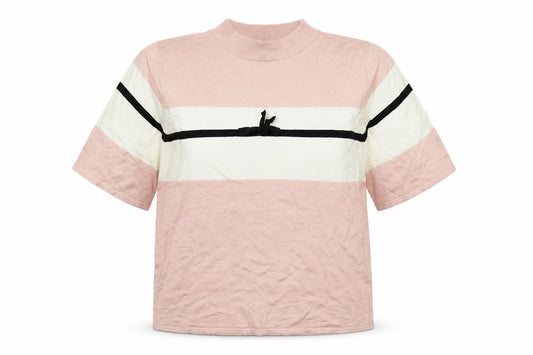 Front view of Very women’s pink crew neck acrylic jumper, size UK 18
