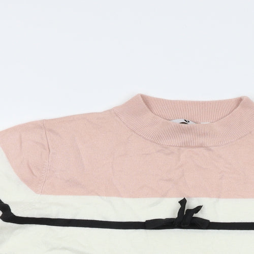 Very Womens Pink Crew Neck Acrylic Pullover Jumper Size 18