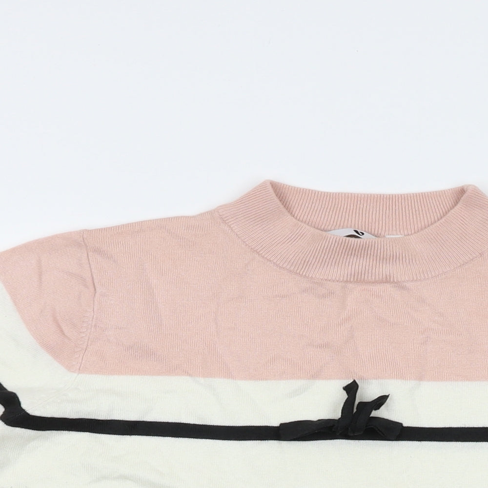 Very Womens Pink Crew Neck Acrylic Pullover Jumper Size 18