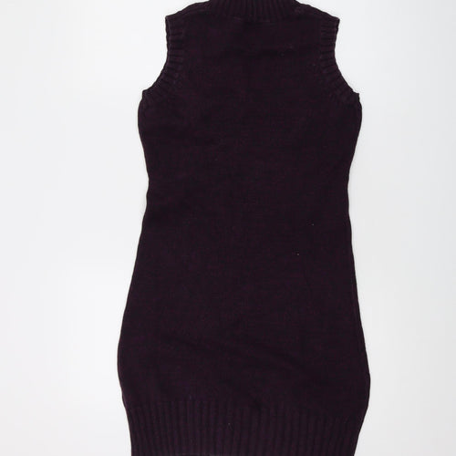 Planet Womens Pink V-Neck Cotton Tunic Jumper Size S