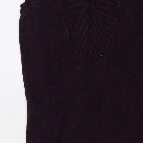 Planet Womens Pink V-Neck Cotton Tunic Jumper Size S