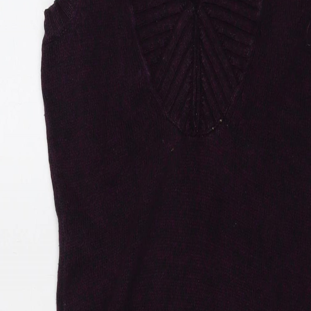 Planet Womens Pink V-Neck Cotton Tunic Jumper Size S