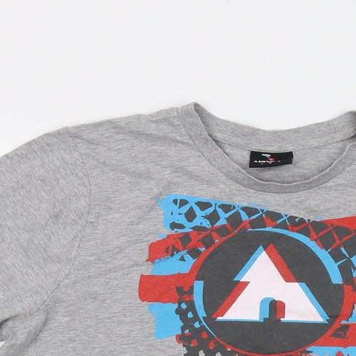 AIRWALK Mens Grey Cotton T-Shirt Size S Crew Neck
