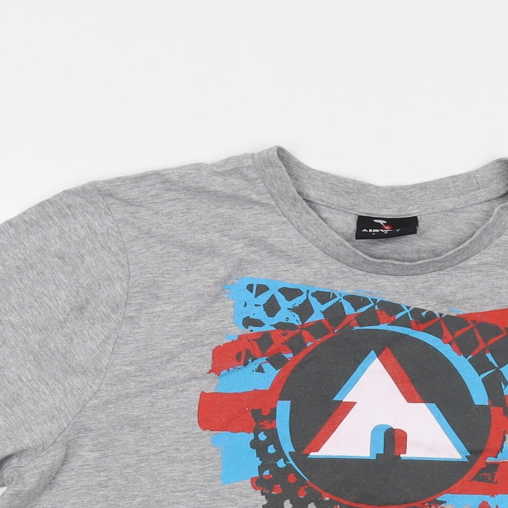 AIRWALK Mens Grey Cotton T-Shirt Size S Crew Neck