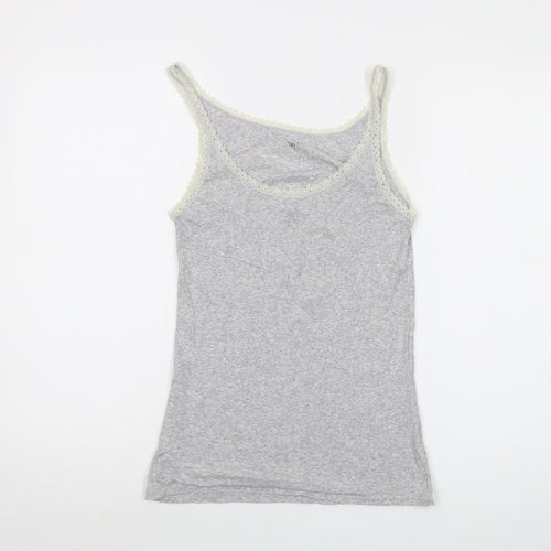 Gap Womens Grey Cotton Basic Tank Size S Round Neck