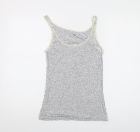 Gap Womens Grey Cotton Basic Tank Size S Round Neck