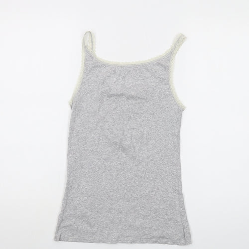 Gap Womens Grey Cotton Basic Tank Size S Round Neck