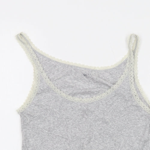 Gap Womens Grey Cotton Basic Tank Size S Round Neck