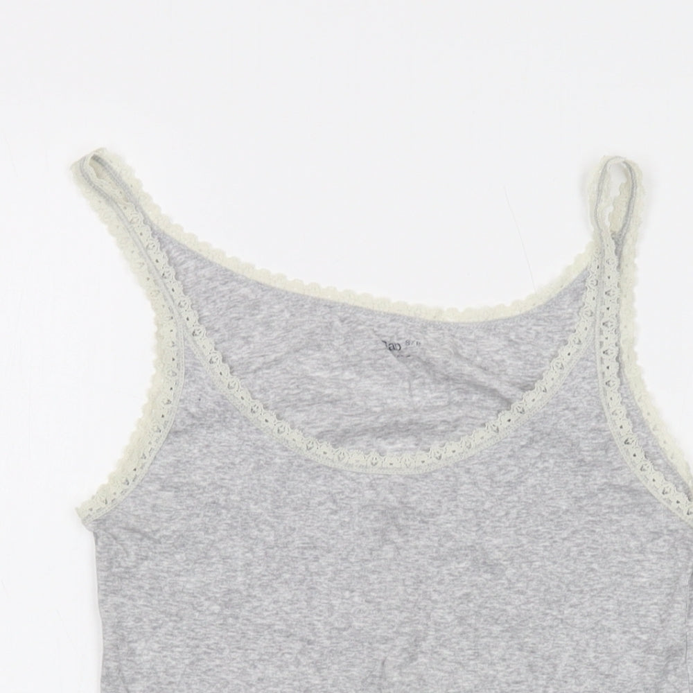 Gap Womens Grey Cotton Basic Tank Size S Round Neck