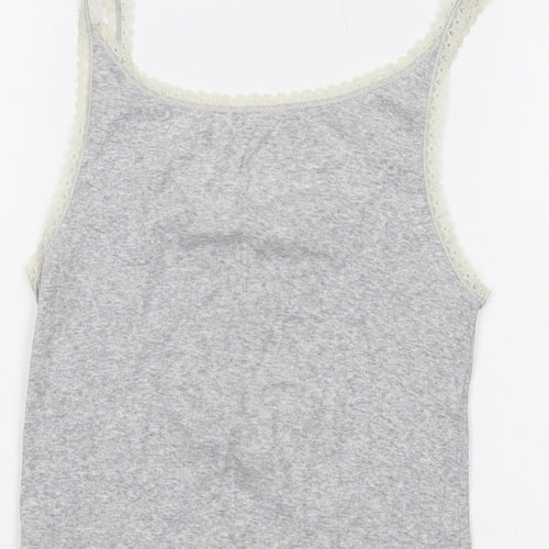 Gap Womens Grey Cotton Basic Tank Size S Round Neck