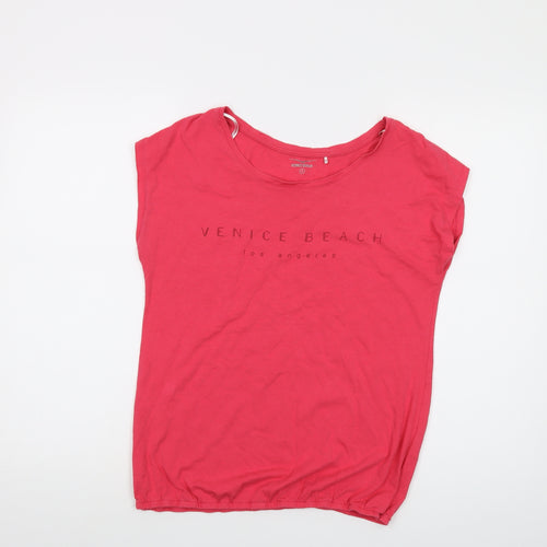 Venice Beach Womens Pink Cotton Basic T-Shirt Size S Round Neck
