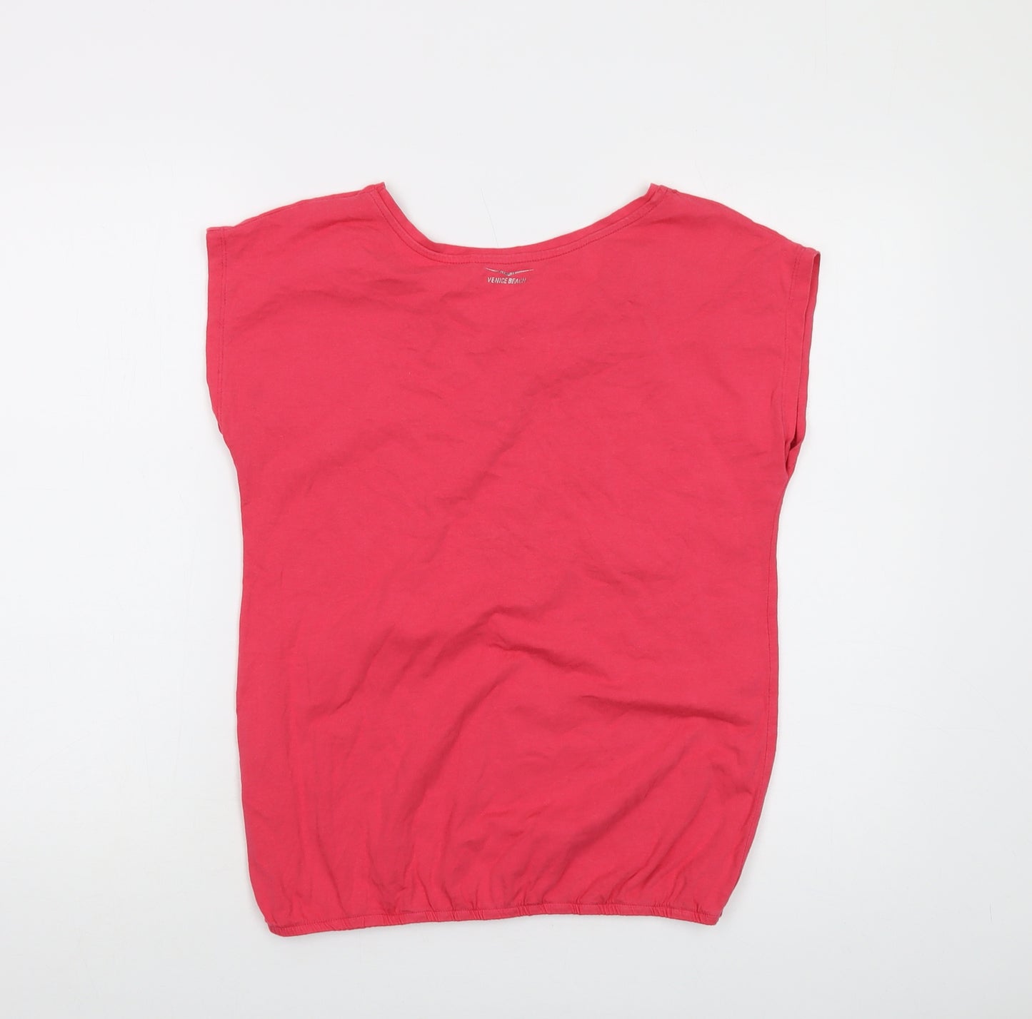 Venice Beach Womens Pink Cotton Basic T-Shirt Size S Round Neck