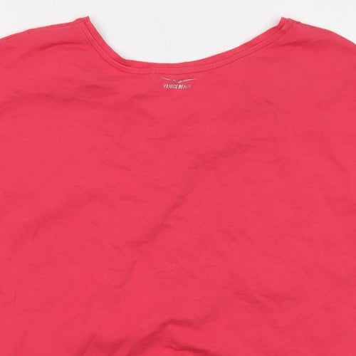 Venice Beach Womens Pink Cotton Basic T-Shirt Size S Round Neck
