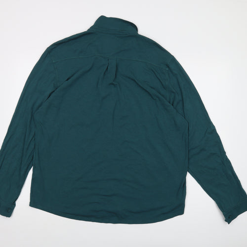 Weird Fish Mens Green Cotton Button-Up Size 2XL Collared Button