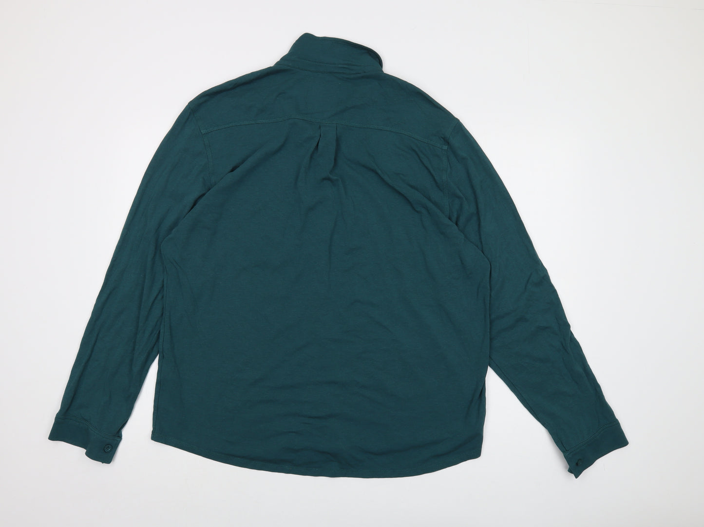 Weird Fish Mens Green Cotton Button-Up Size 2XL Collared Button