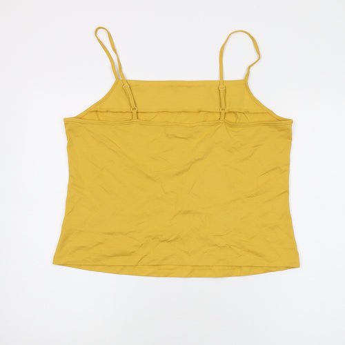 Principles Womens Yellow Viscose Basic Tank Size 18 Square Neck