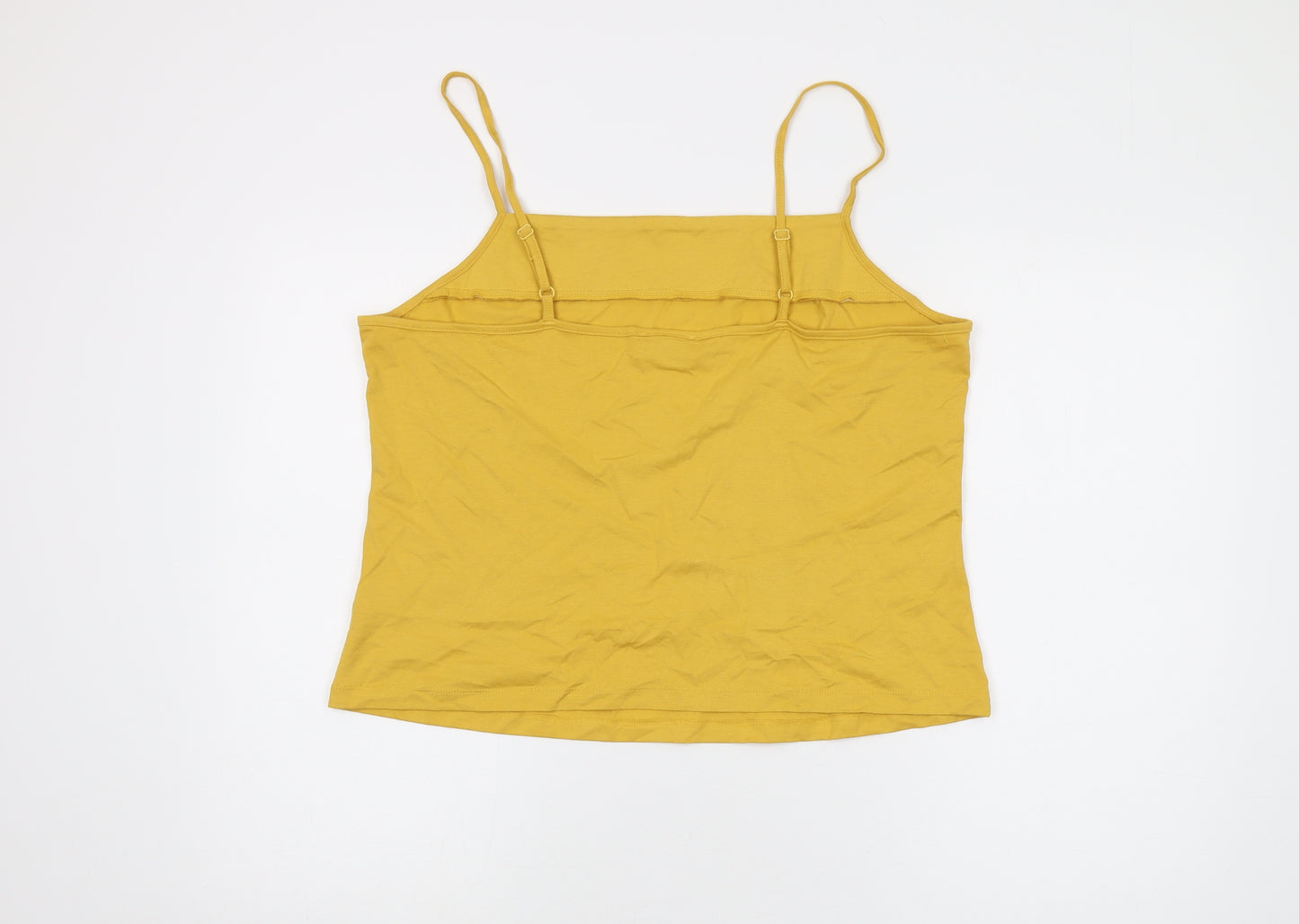 Principles Womens Yellow Viscose Basic Tank Size 18 Square Neck